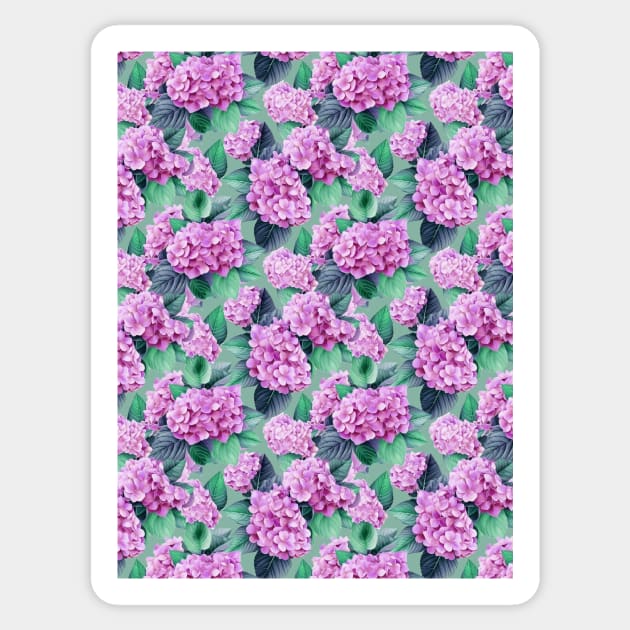 Hydrangea allover Sticker by Remotextiles